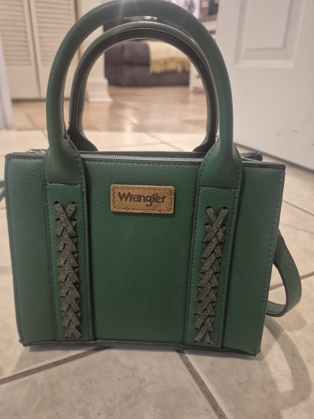 NWOT Wrangler Emerald Green Mini Tote with Braided Accents
